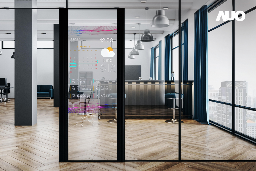 60吋Micro LED透明窗屏显示器，可依需求调整并延伸应用于不同场域，包括汽车侧窗或家庭玄关、智慧橱窗、商业展示等面向，提供丰富的信息娱乐内容