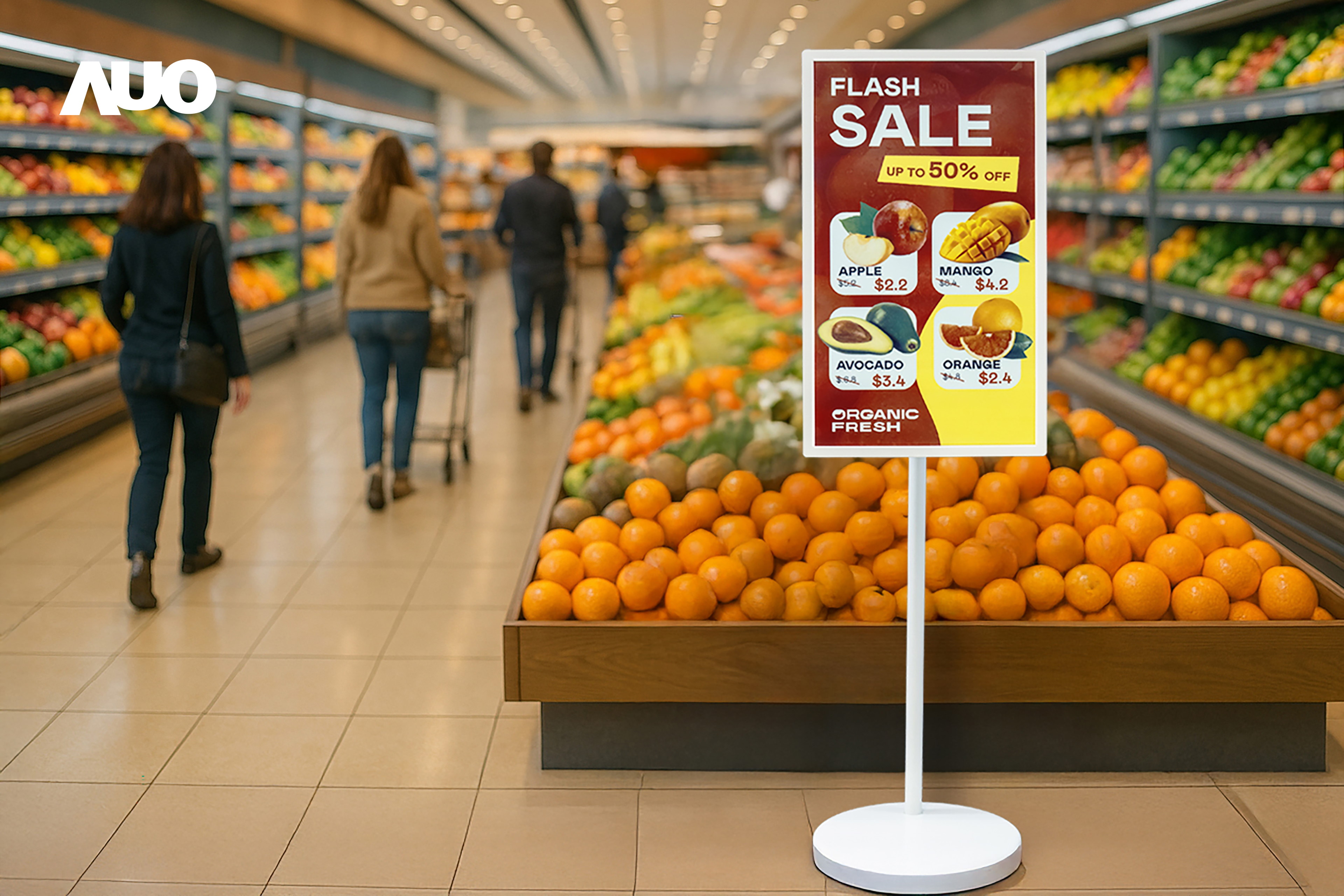 達擎首亮相低功耗、全彩的「aecoPost電子紙解決方案」，僅在更新畫面時需要微量的電力驅動，無需佈建電線的便捷設計，使其可靈活應用、隨意置放，並可透過雲端或行動裝置app，輕鬆管理及排程廣告內容，晉升店頭行銷利器。